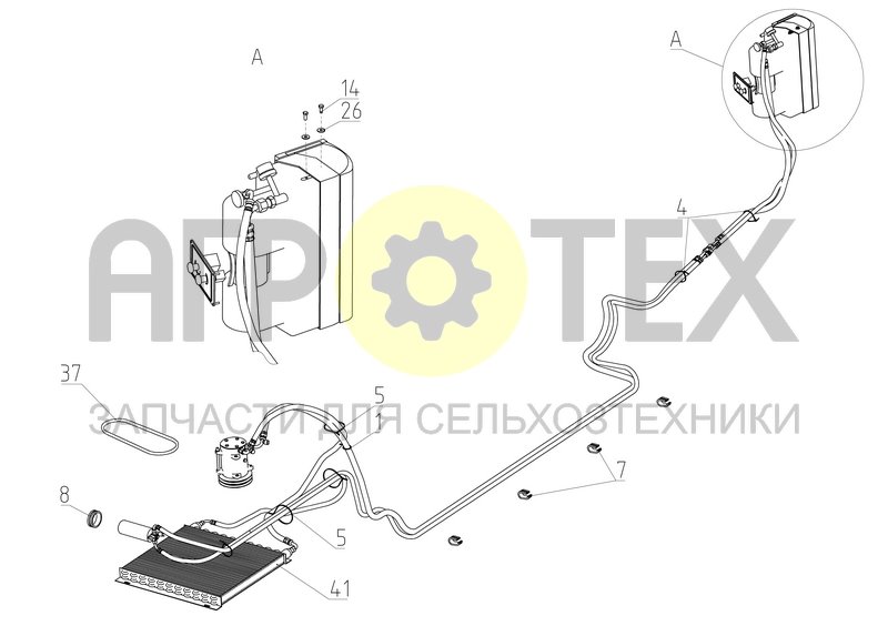 Установка кондиционера (101.00.23.000) (№5 на схеме)